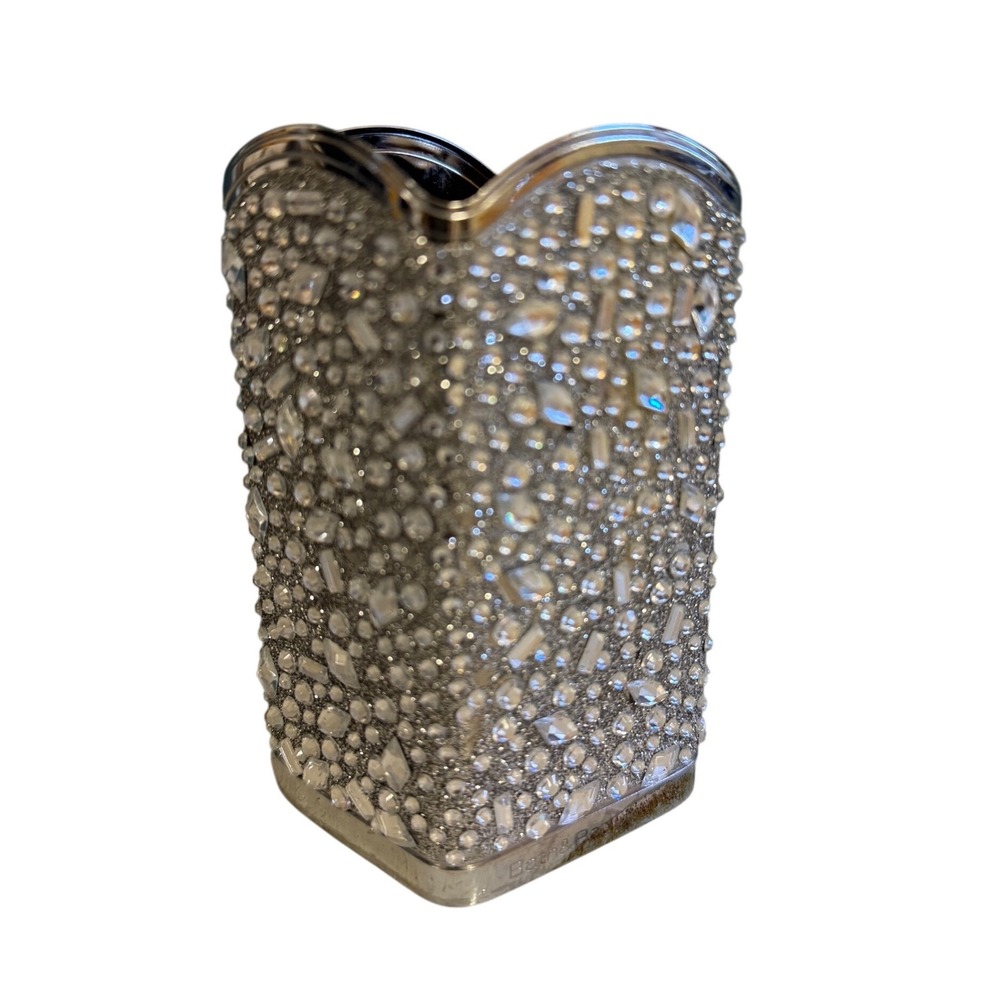 Bath Body Works Silver Rhinestone Glitter Foaming Hand Soap Bottle Sleeve Holder